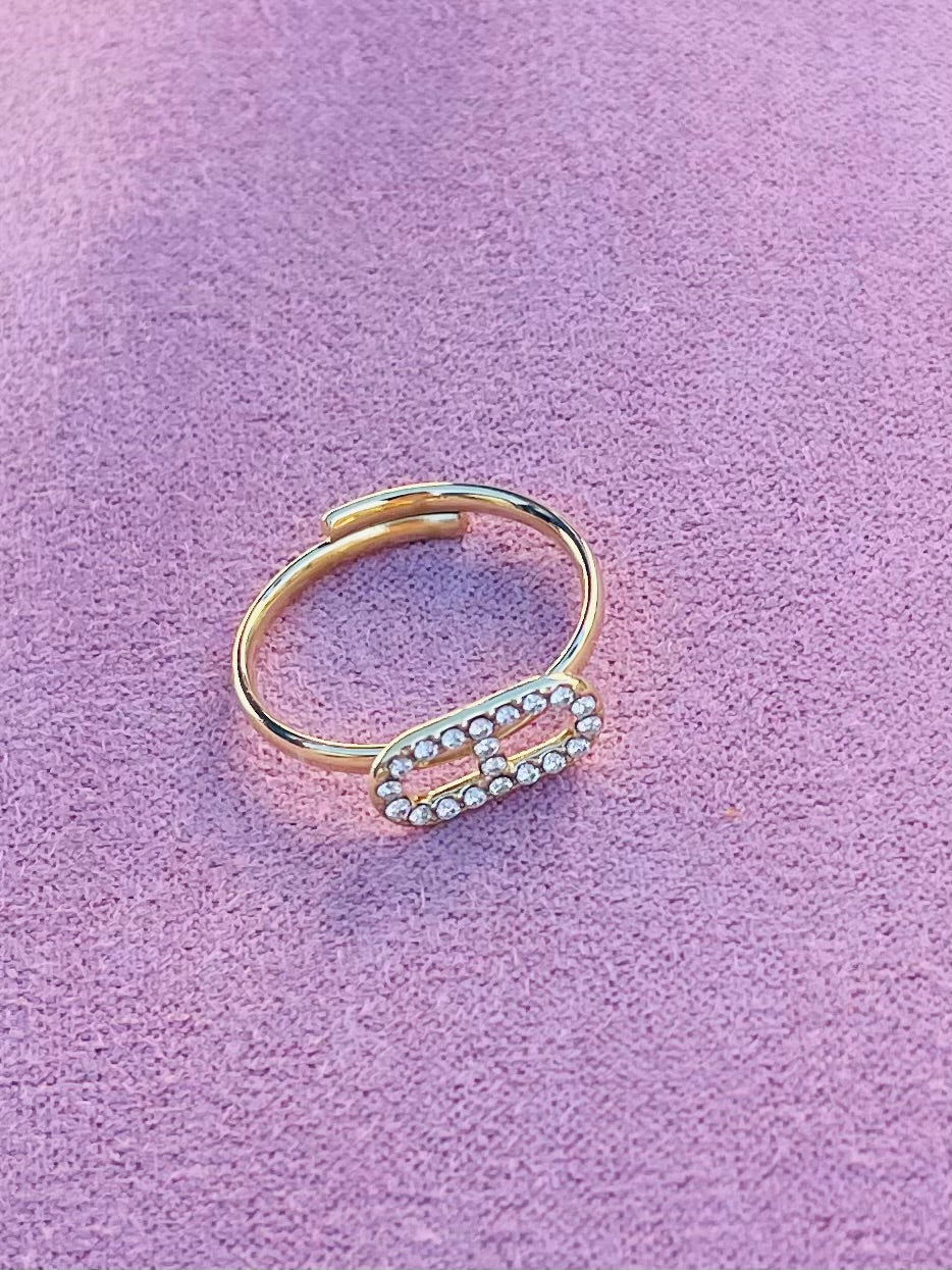 Bague dorée maille marine