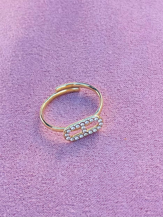 Bague dorée maille marine