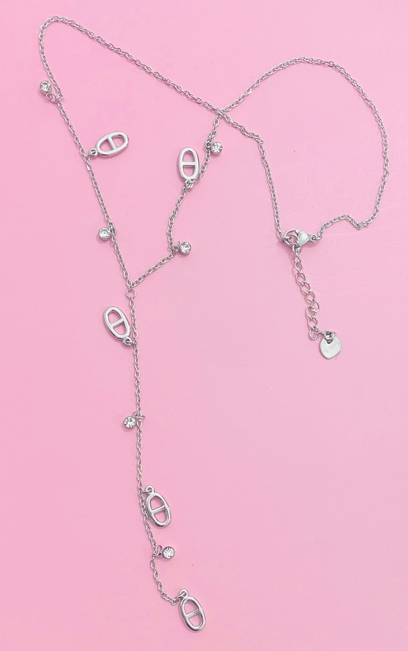 🎀✨collier argenté mailles marine ✨🎀