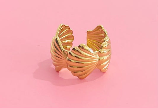 Bague dorée coquillages✨