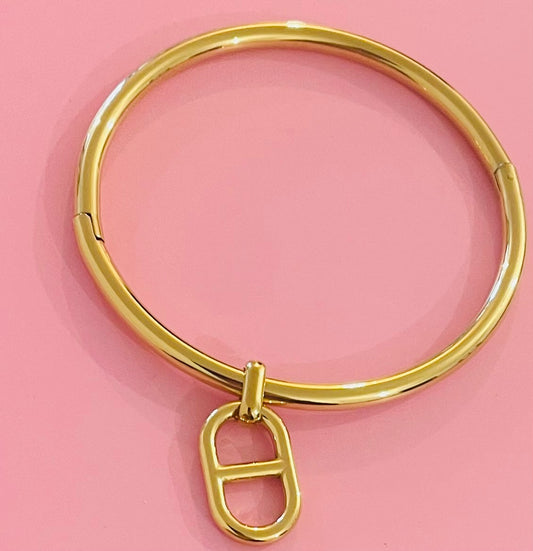 🎀jonc doré mailles marine ✨