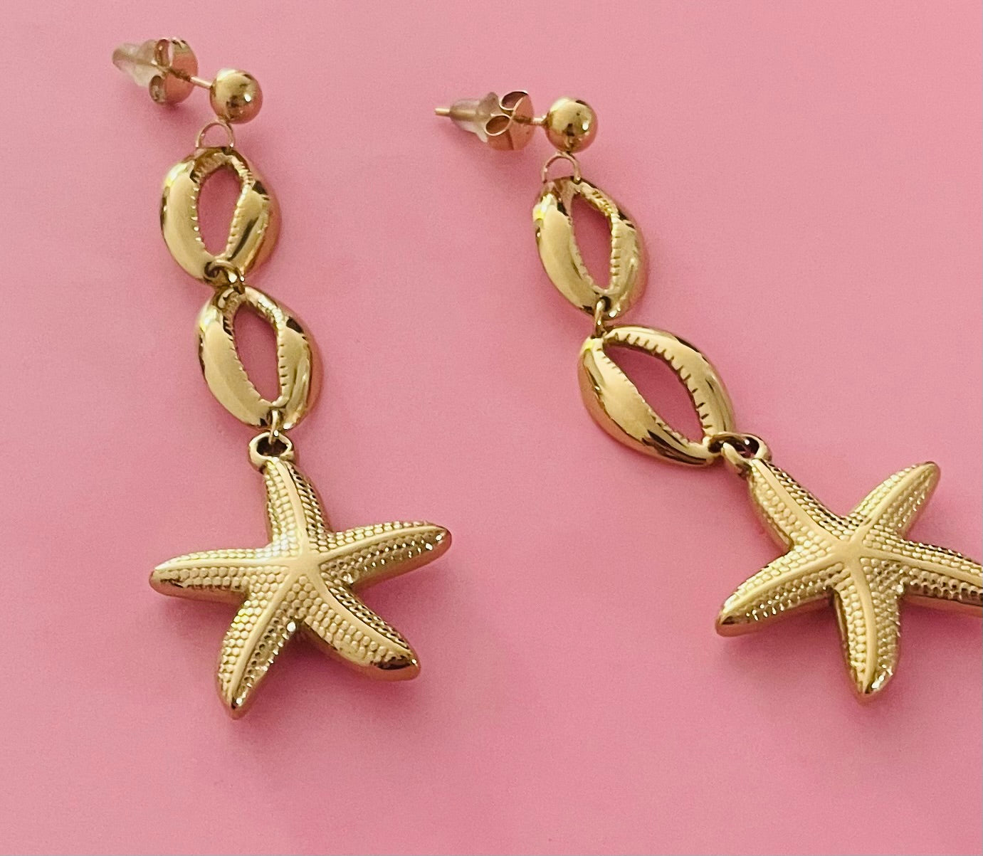 Boucles d’oreilles dorées étoiles de mer 🎀✨