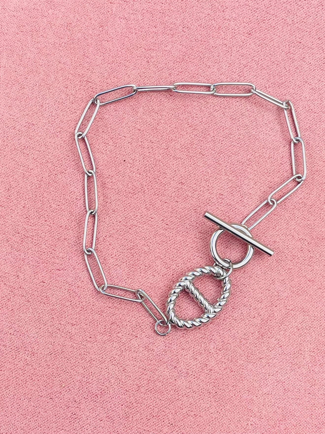 Bracelet argenté maille marine