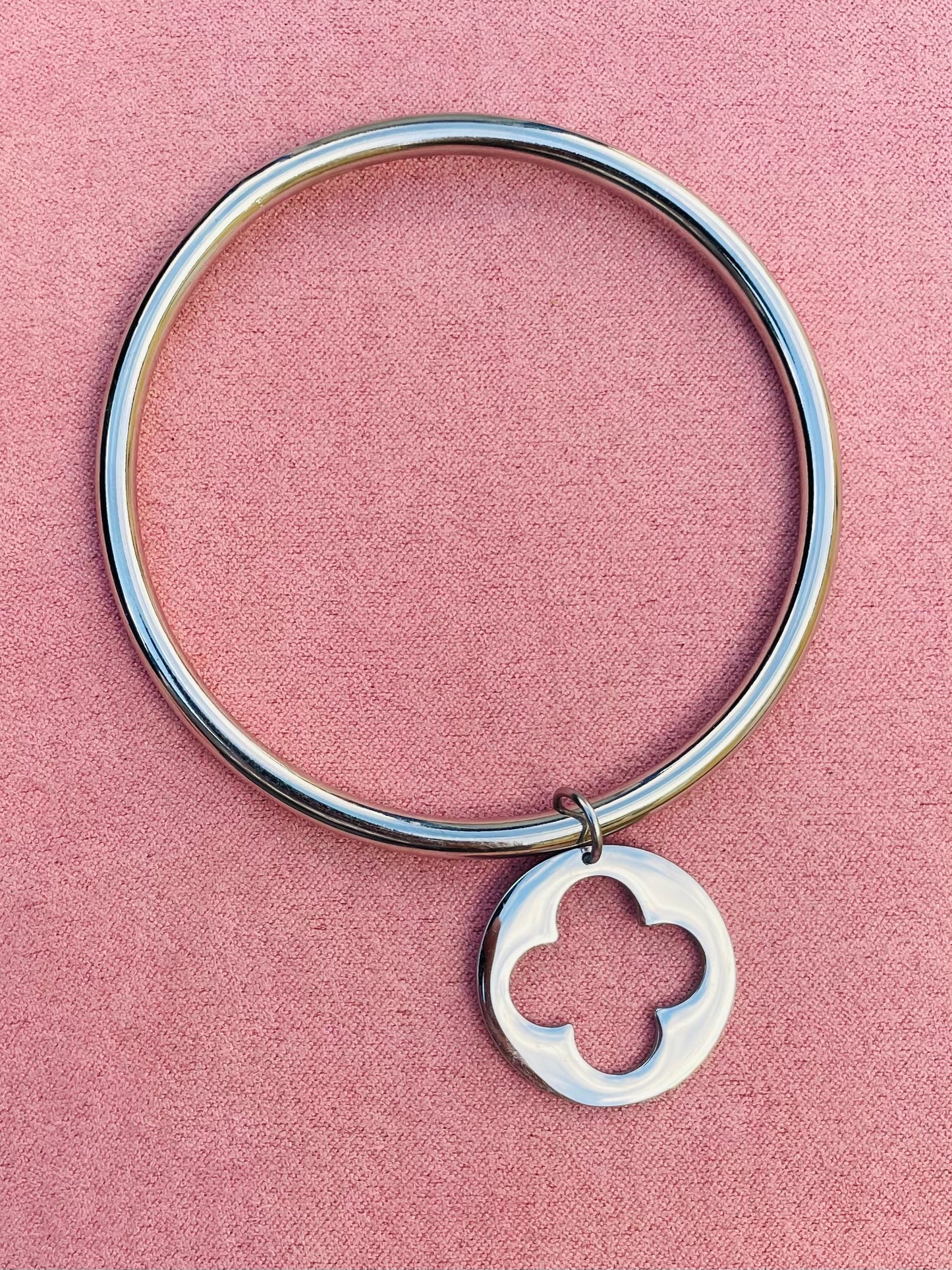 Jonc argenté trèfle