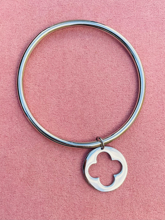 Jonc argenté trèfle