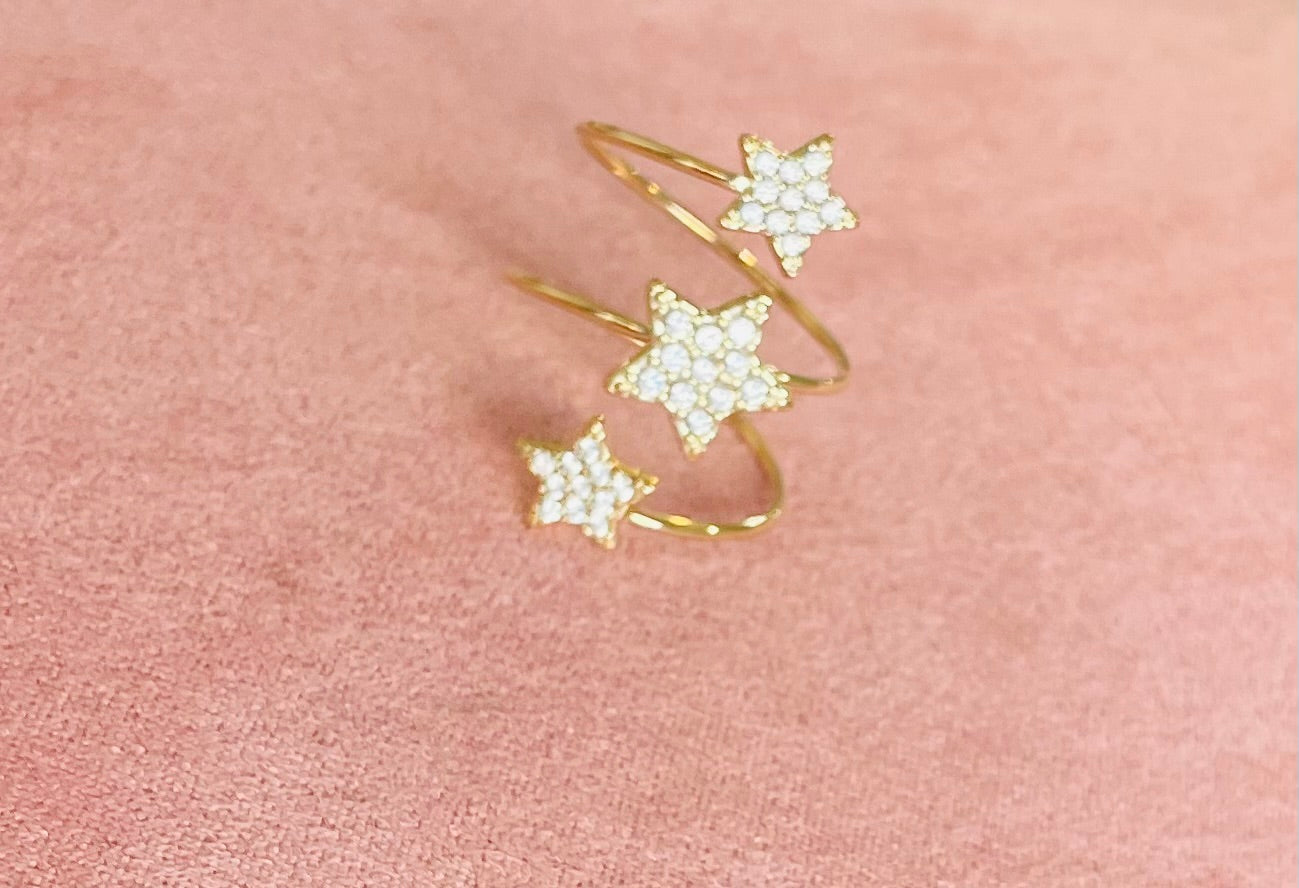 Bague dorée étoiles