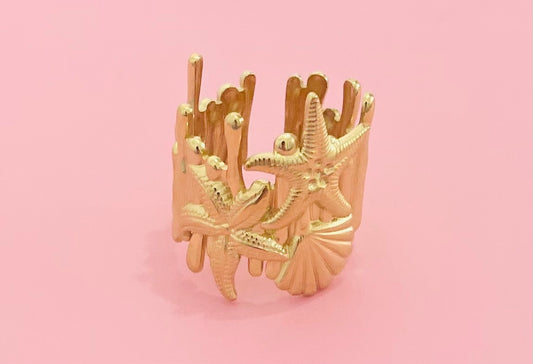 Bague dorée mer ✨
