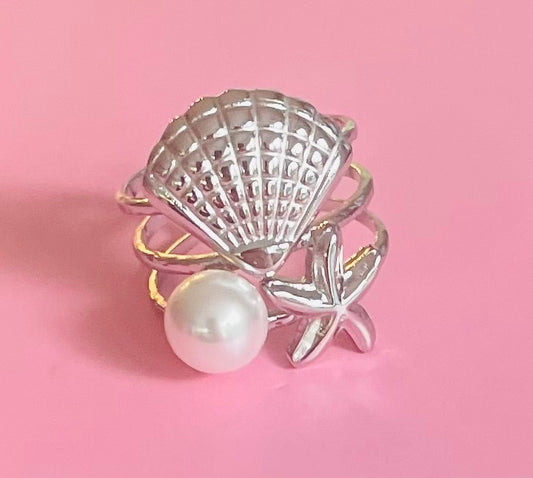 bague argentée mer✨