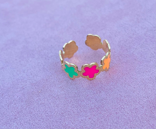 Bague dorée trèfles