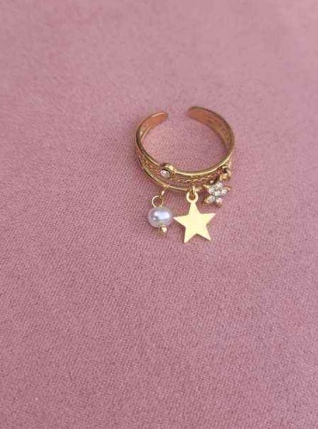 Bague dorée étoiles