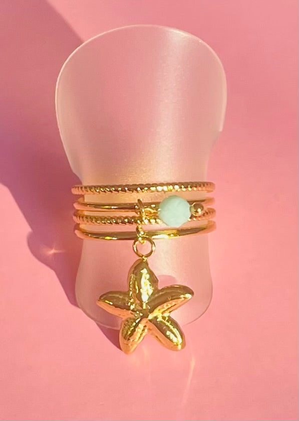 🎀✨bague dorée étoile de mer ✨🎀
