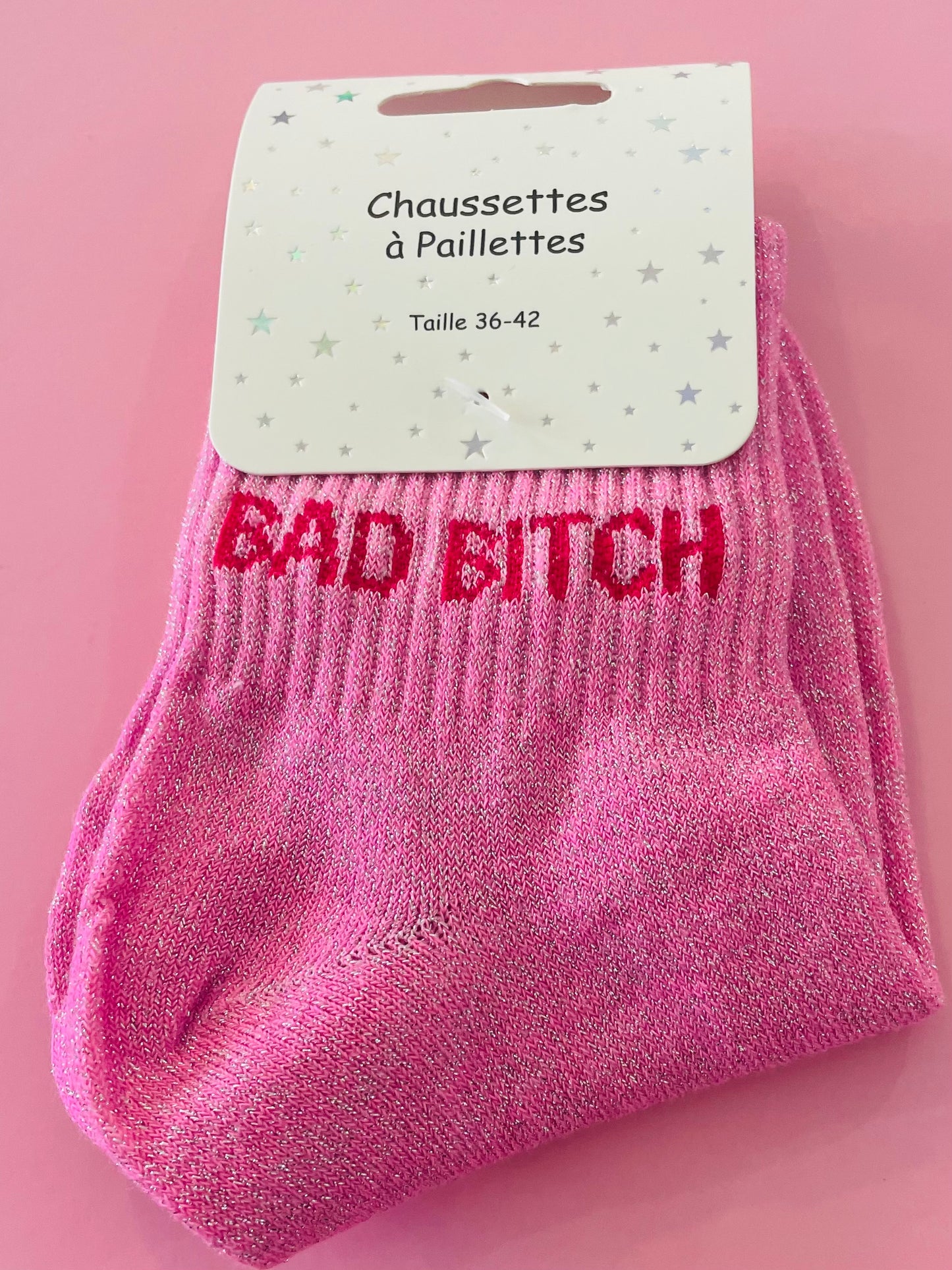 Chaussettes à paillettes  Bad Bitch✨🎀