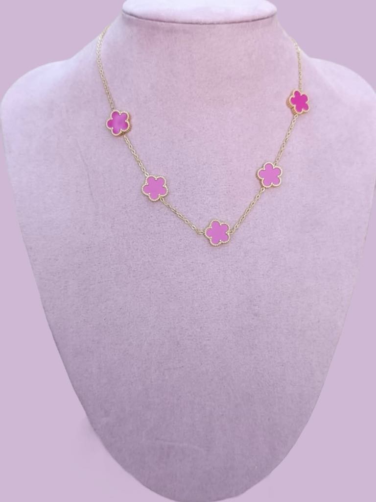 Collier doré fleurs
