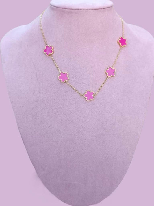 Collier doré fleurs