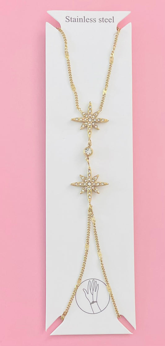 chaine de main dorée étoiles ✨