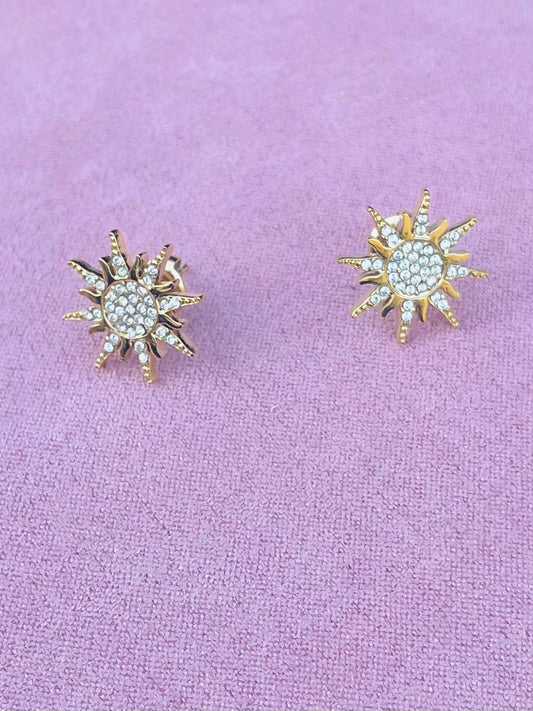 Boucles d’oreilles dorées soleils