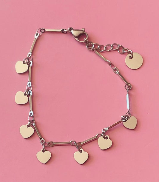 🎀✨bracelet argenté cœurs✨🎀