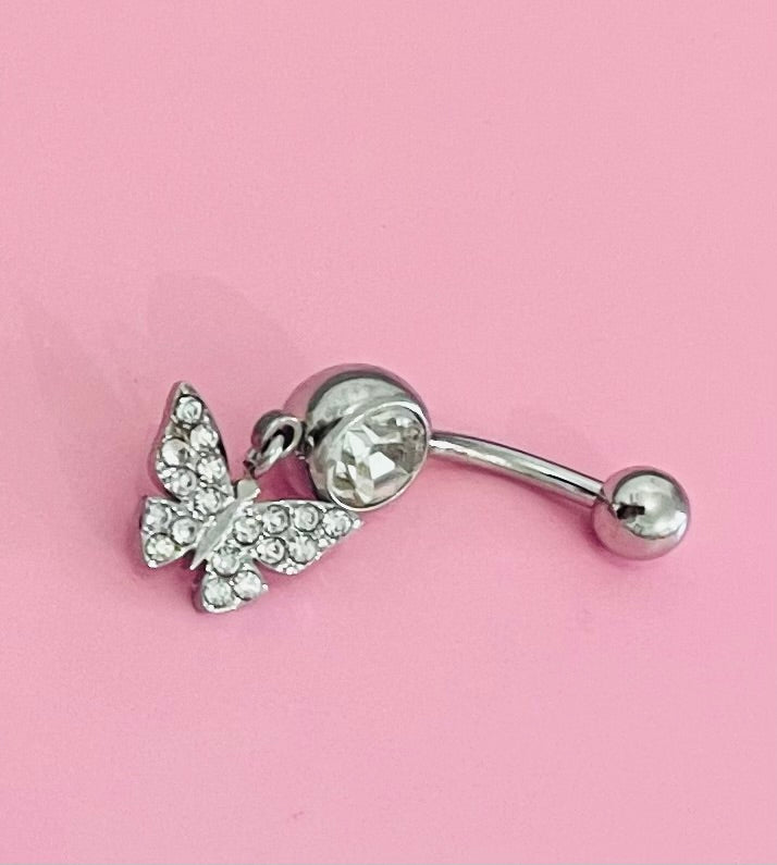 Piercing papillon argenté