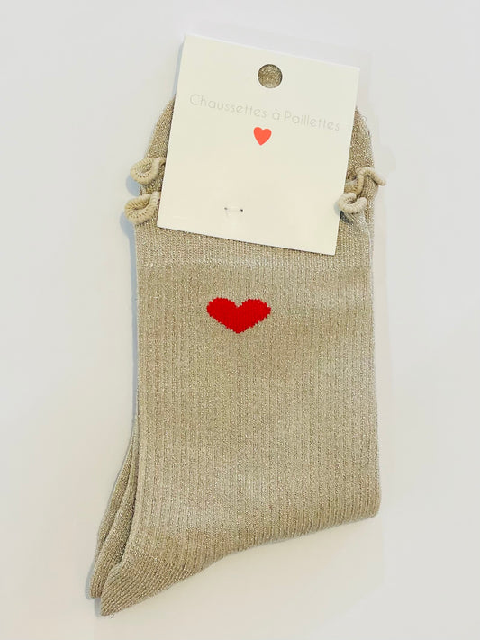 Chaussettes à paillettes cœur ⭐️