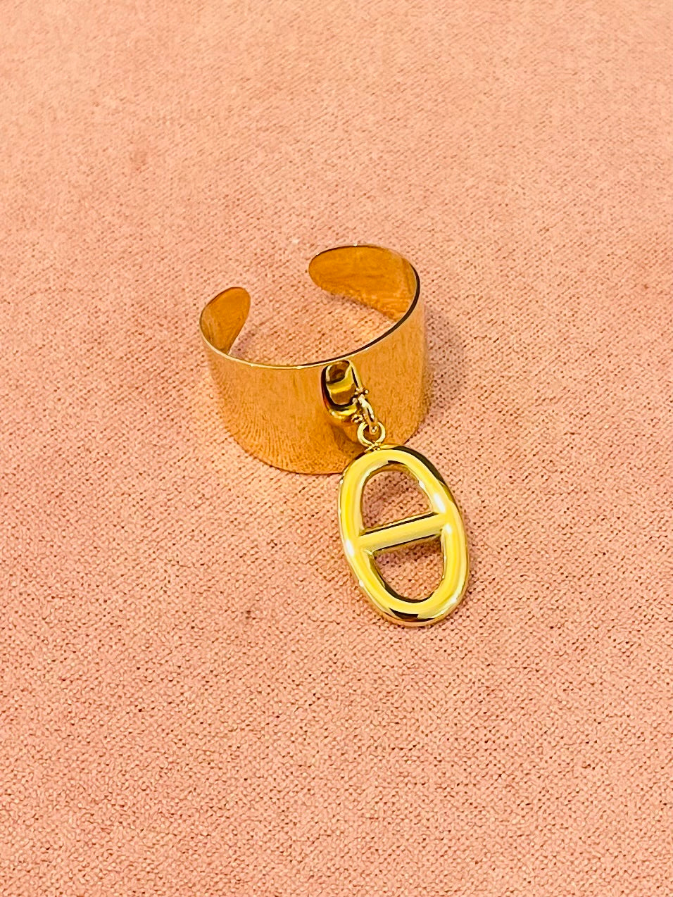 Bague dorée maille marine