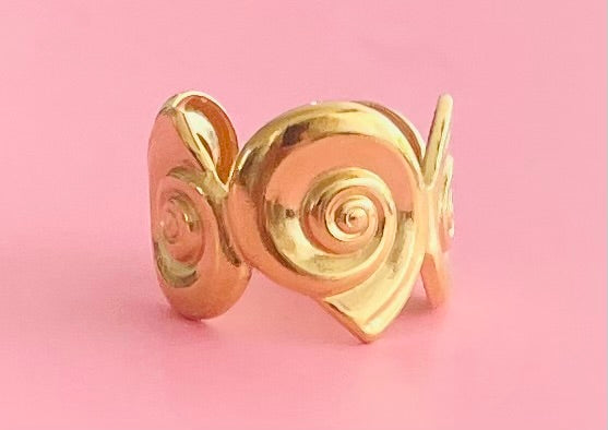 Bague dorée escargot de mer