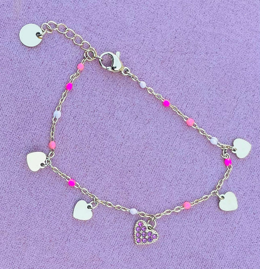 Bracelet doré cœurs