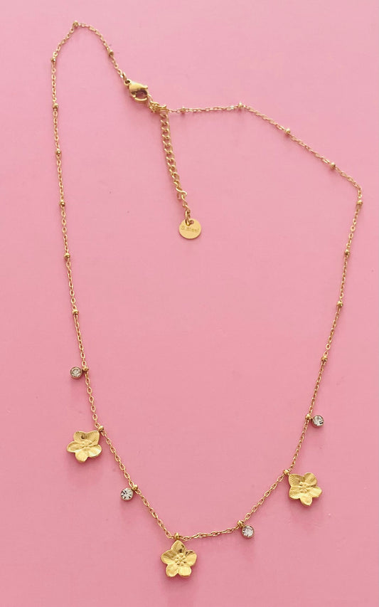 Collier doré fleurs ✨
