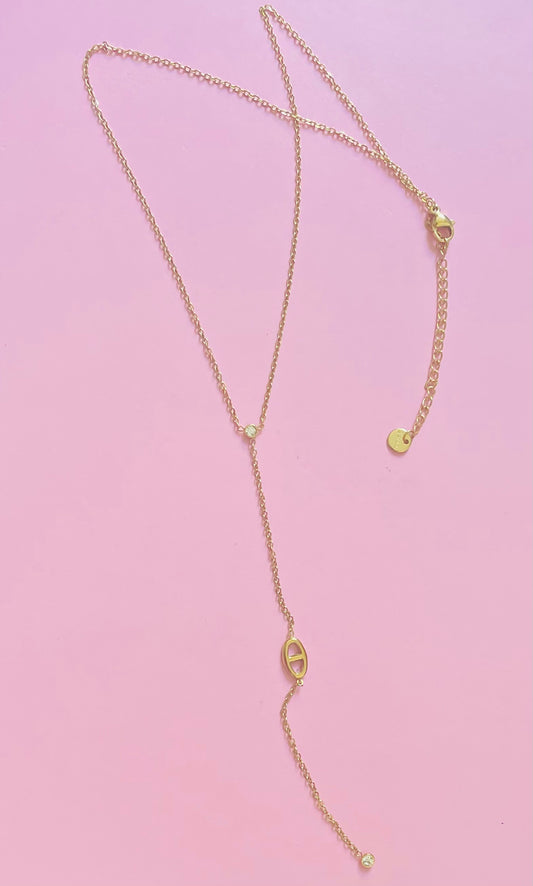 collier y doré mailles marine ✨