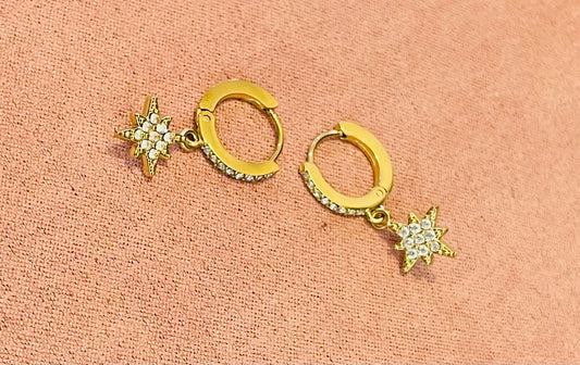 Boucles d’oreilles dorées étoiles
