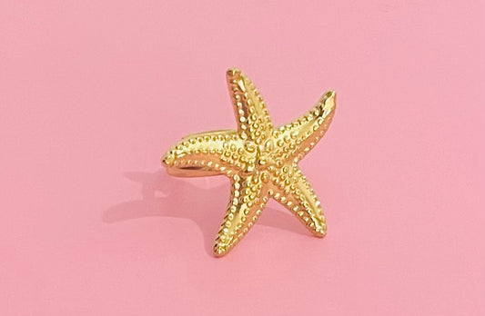 Bague dorée étoile de mer ✨