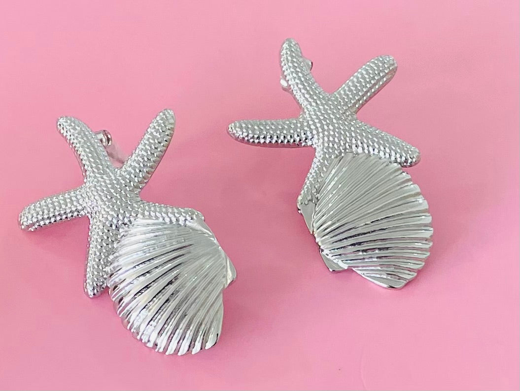 Boucles d’oreilles argenté mer🐚💕