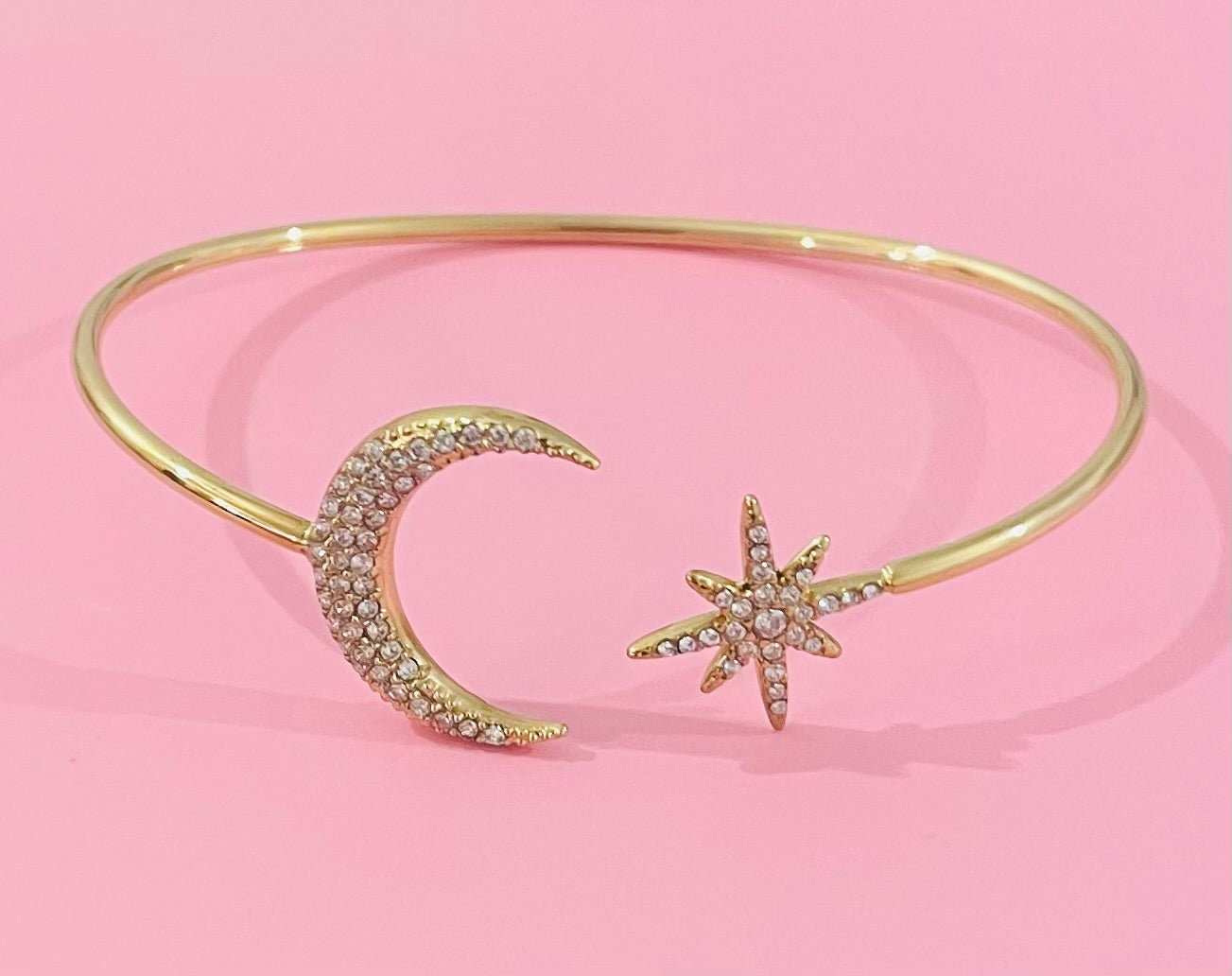 🎀Jonc doré étoile lune✨