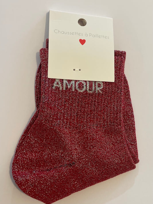 Chaussettes à paillettes Amour⭐️