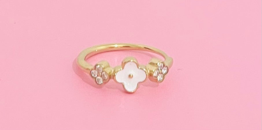 Bague dorée fleurs 💖🌸