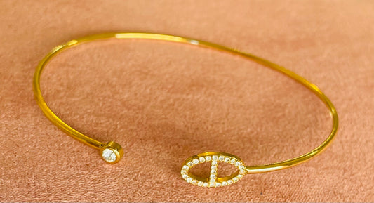 Jonc doré mailles marine