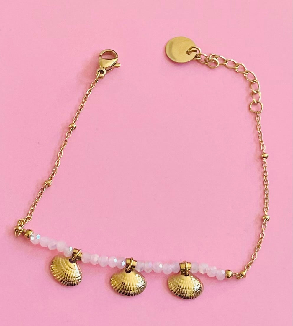 Bracelet doré coquillages