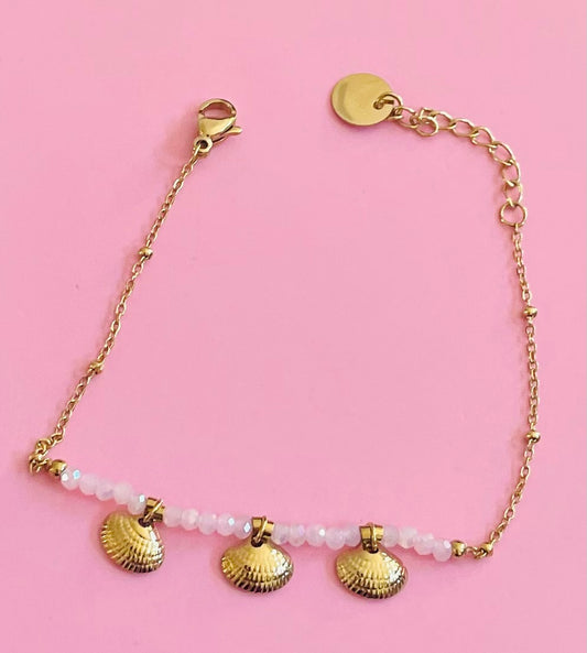 Bracelet doré coquillages