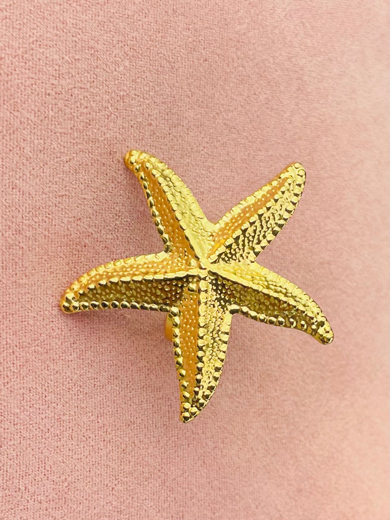 Bague dorée étoile de mer