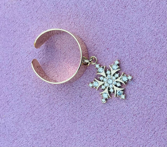 Bague dorée flocon de neige