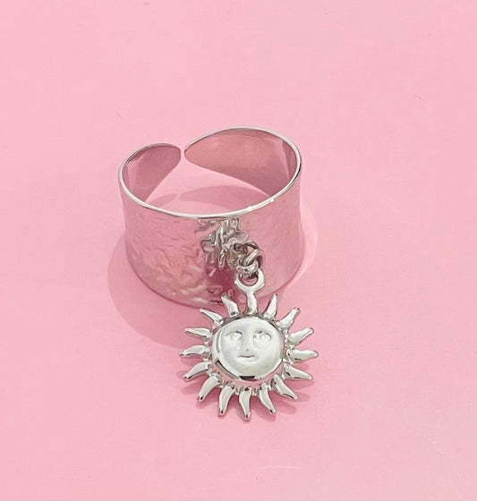 Bague argentée soleil✨