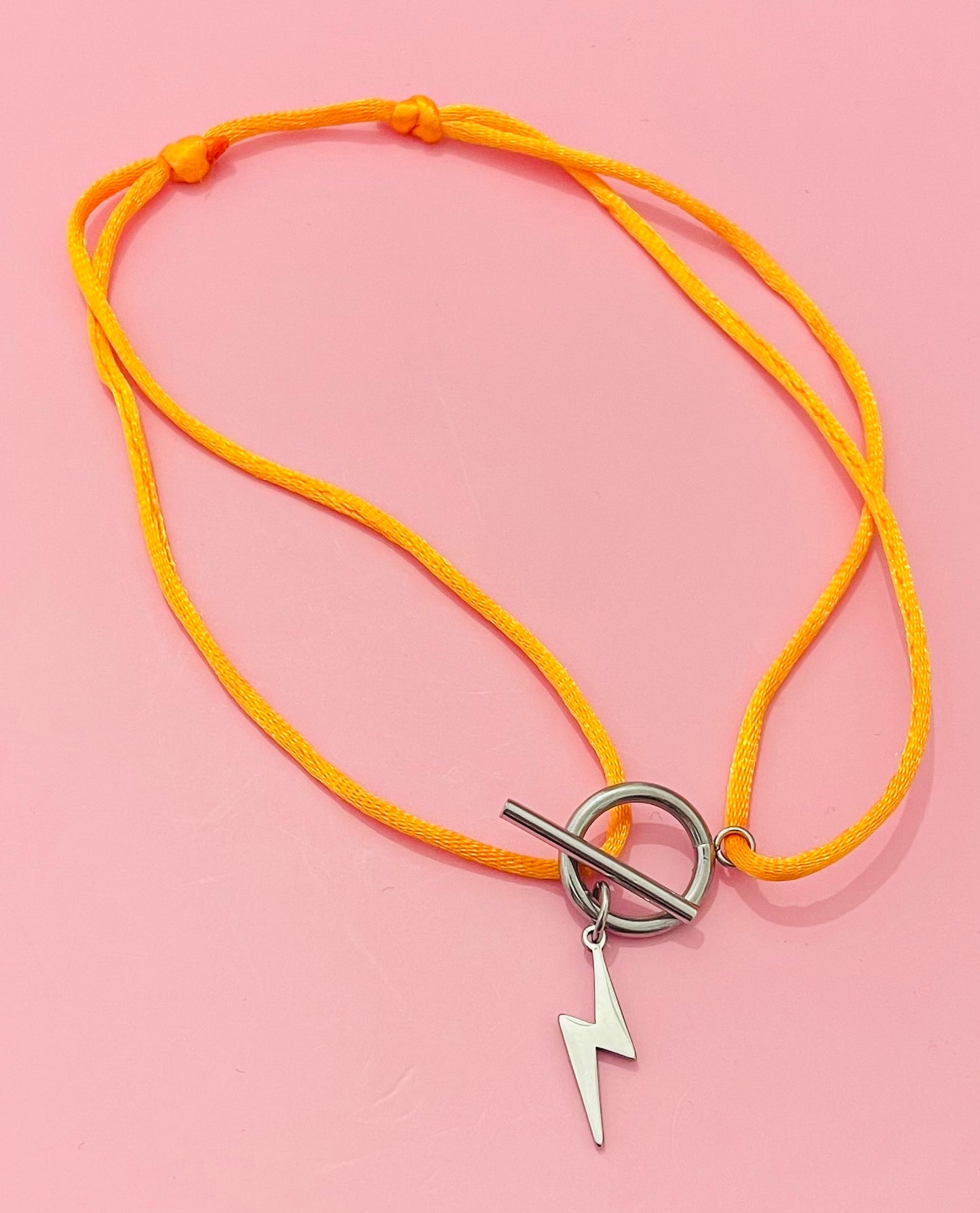Collier cordon éclair  argenté