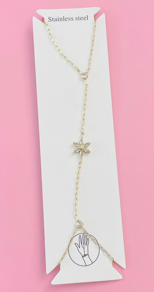 Chaine de main dorée fleur ✨