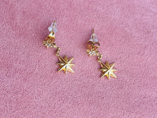 Boucles d’oreilles dorées étoiles