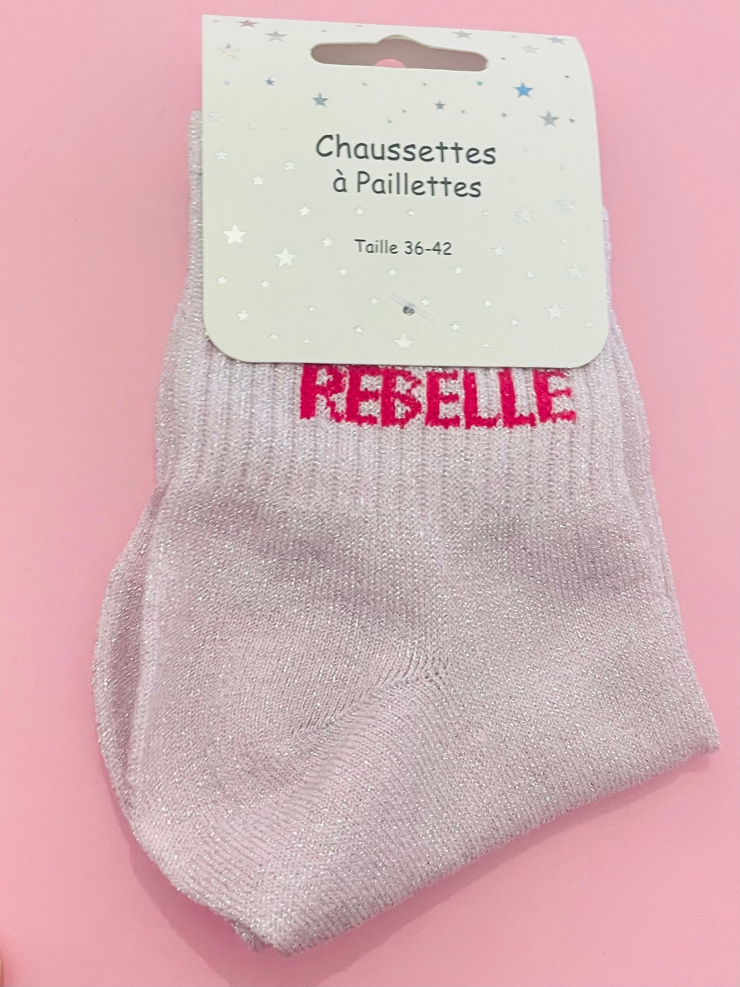 Chaussettes à paillettes rebelle ✨