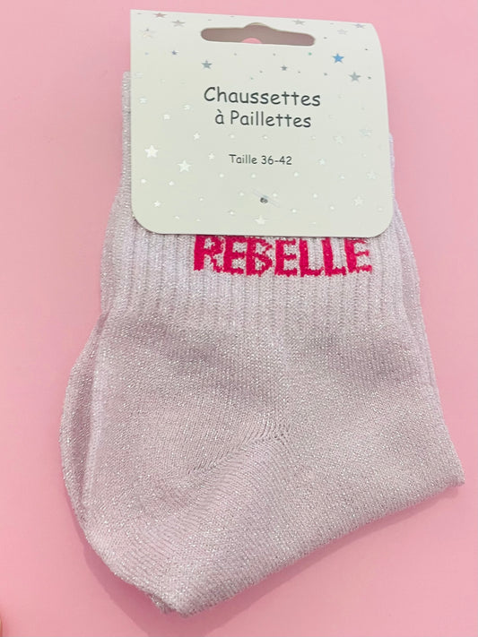 Chaussettes à paillettes rebelle ✨