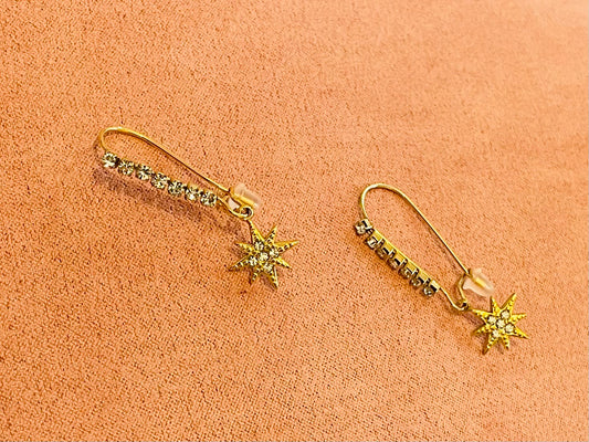 Boucles d’oreilles dorées étoiles