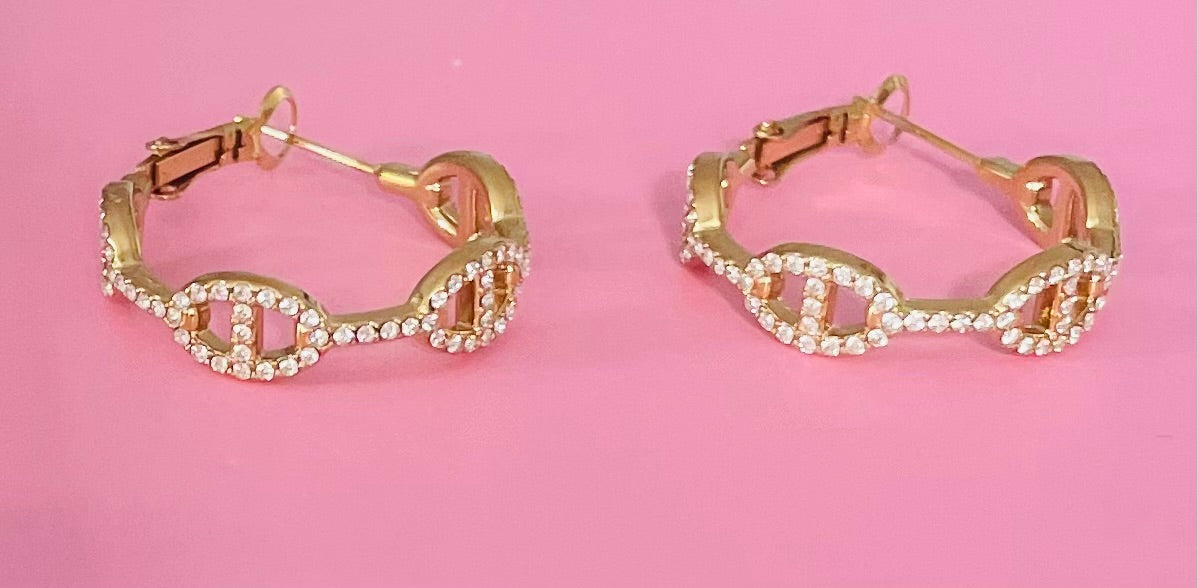 🎀✨boucles d’oreilles dorées mailles marine ✨🎀