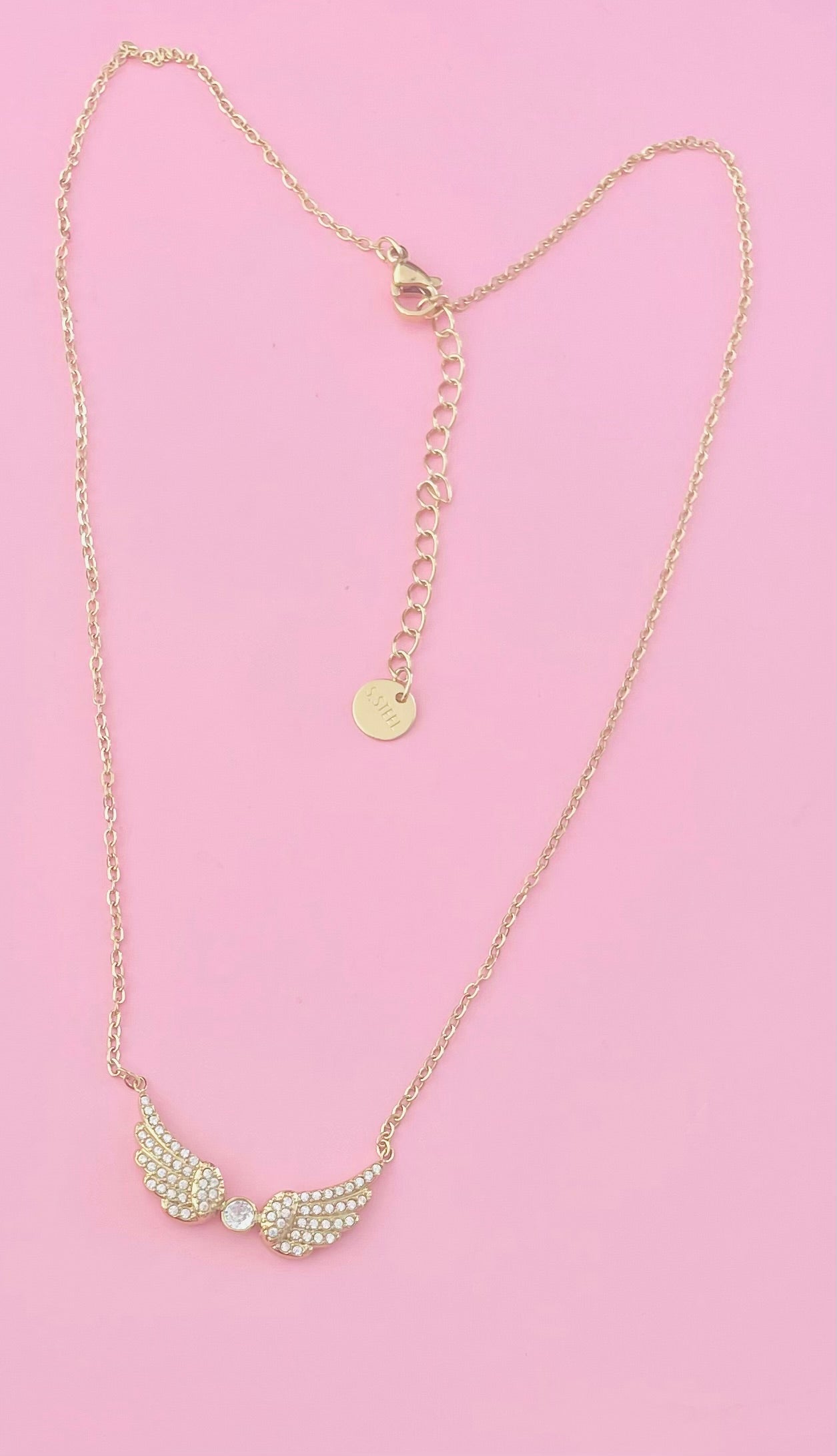 Collier doré ailes 🎀✨