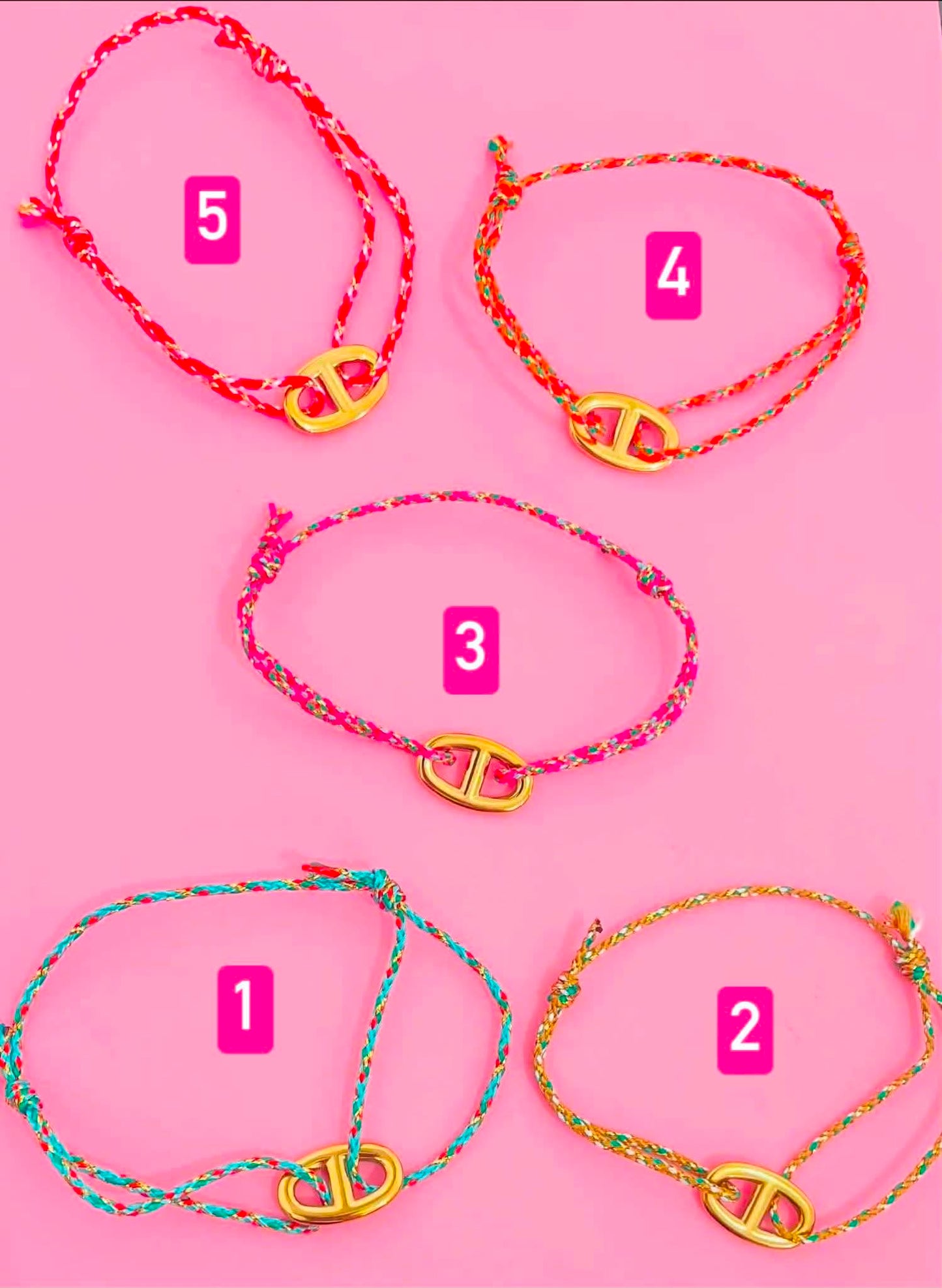 Bracelets dorés cordons mailles marine✨🎀