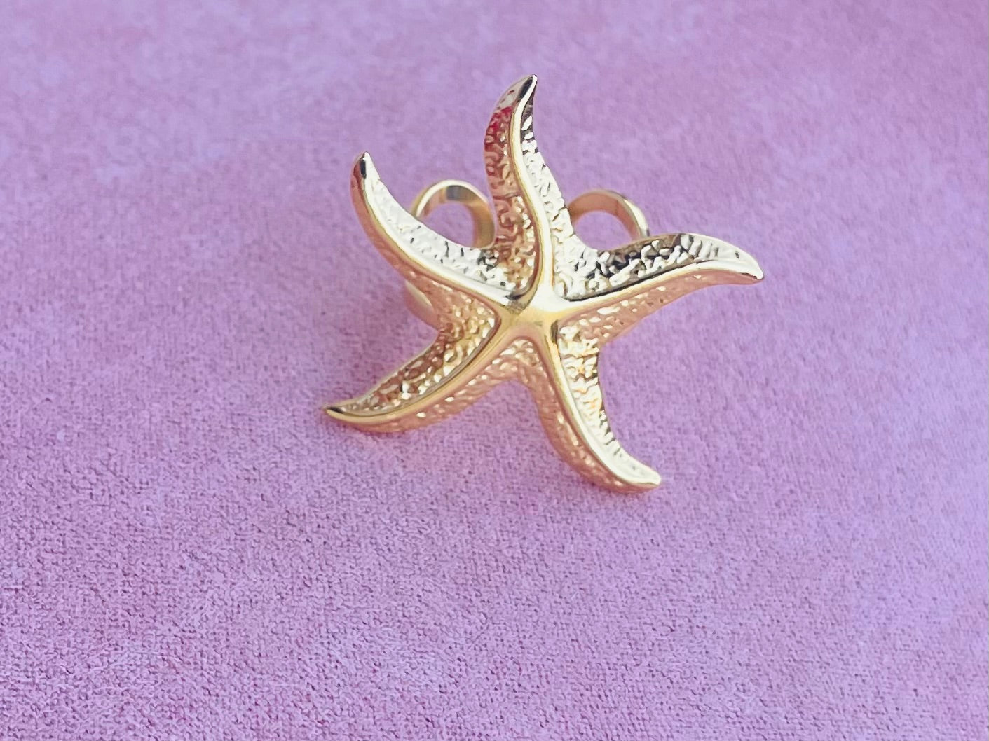 Bague dorée étoile de mer